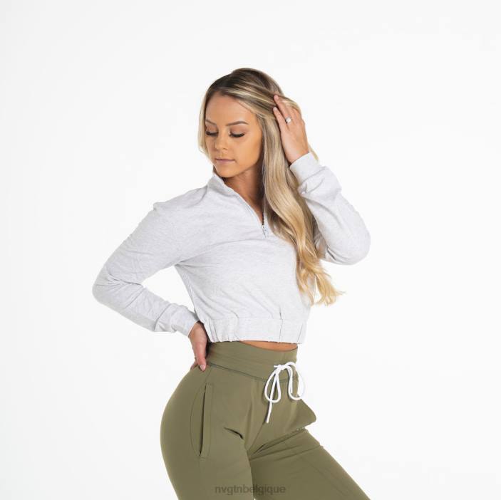0LFV259 gris clair aptitude NVGTN femmes pull court