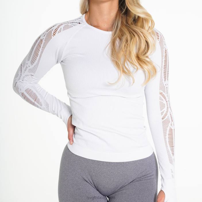 0LFV291 blanc aptitude NVGTN femmes haut à manches longues sans couture au henné