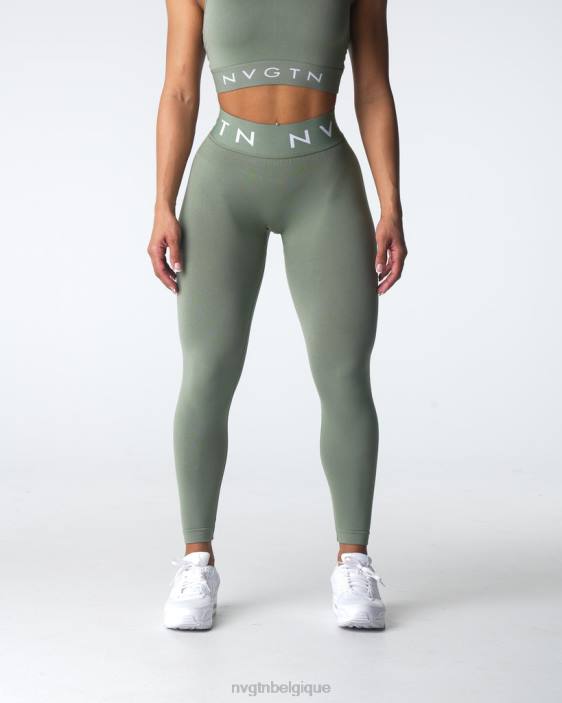 0LFV501 vert sauge aptitude NVGTN femmes leggings de sport sans couture