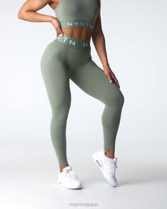 0LFV501 vert sauge aptitude NVGTN femmes leggings de sport sans couture