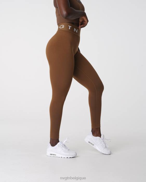 0LFV554 moka aptitude NVGTN femmes leggings de sport sans couture