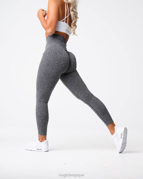 0LFV559 noir moucheté aptitude NVGTN femmes legging froissé sans couture