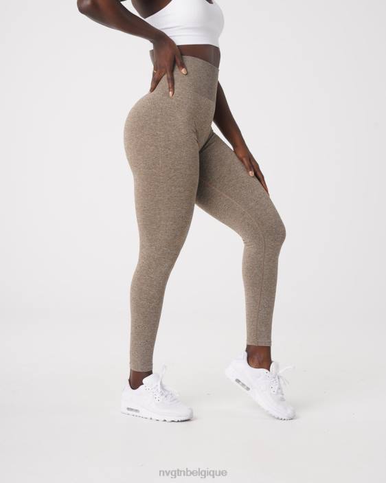 0LFV562 moka aptitude NVGTN femmes legging froissé sans couture