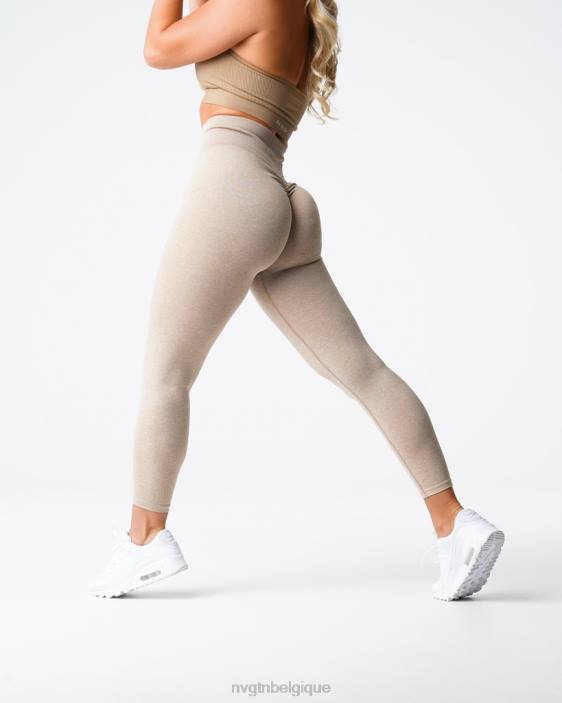 0LFV563 beige aptitude NVGTN femmes legging froissé sans couture