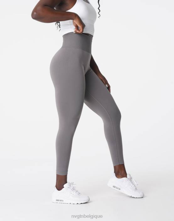 0LFV572 charbon aptitude NVGTN femmes leggings solides sans couture
