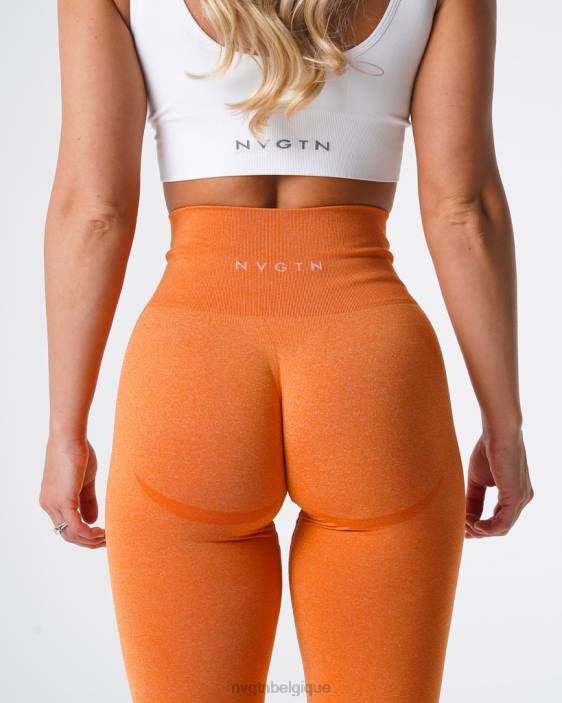 0LFV614 orange brûlée aptitude NVGTN femmes leggings sans couture courbe