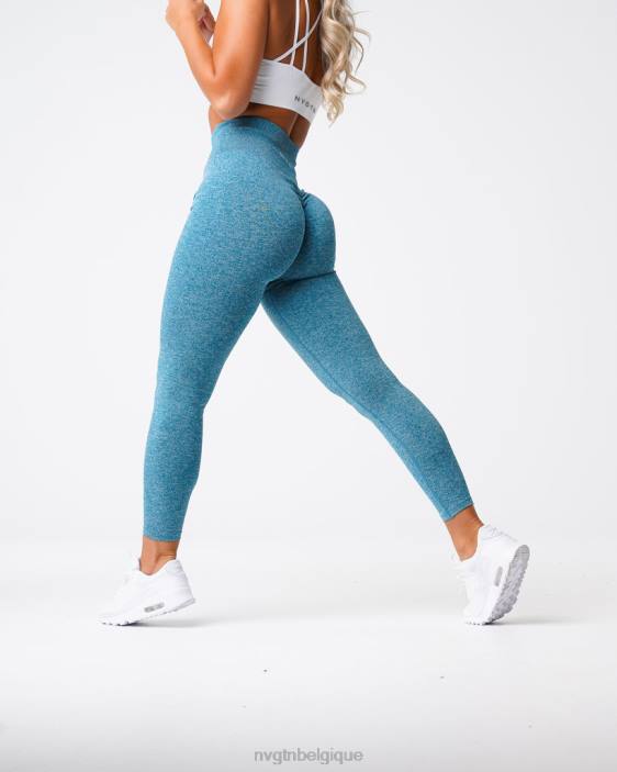 0LFV643 sarcelle aptitude NVGTN femmes legging froissé sans couture