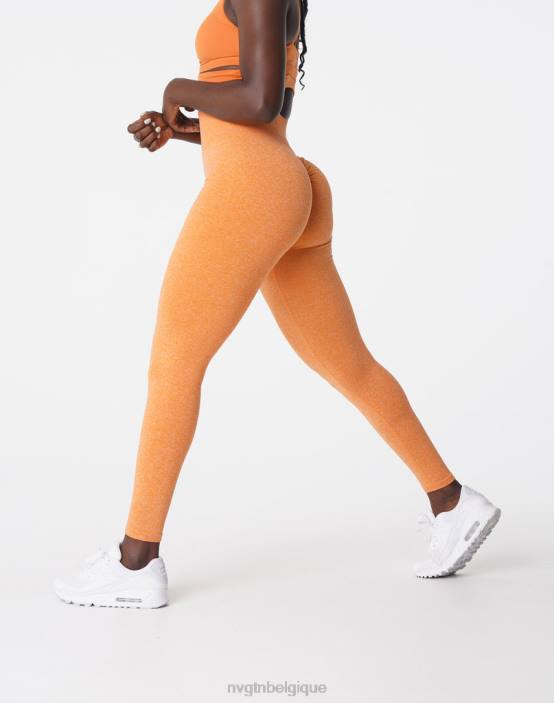 0LFV645 coucher de soleil orange aptitude NVGTN femmes legging froissé sans couture