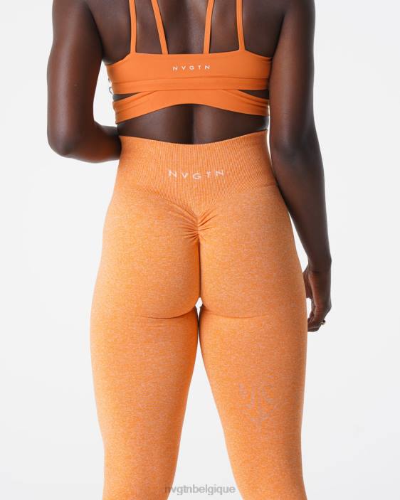 0LFV645 coucher de soleil orange aptitude NVGTN femmes legging froissé sans couture