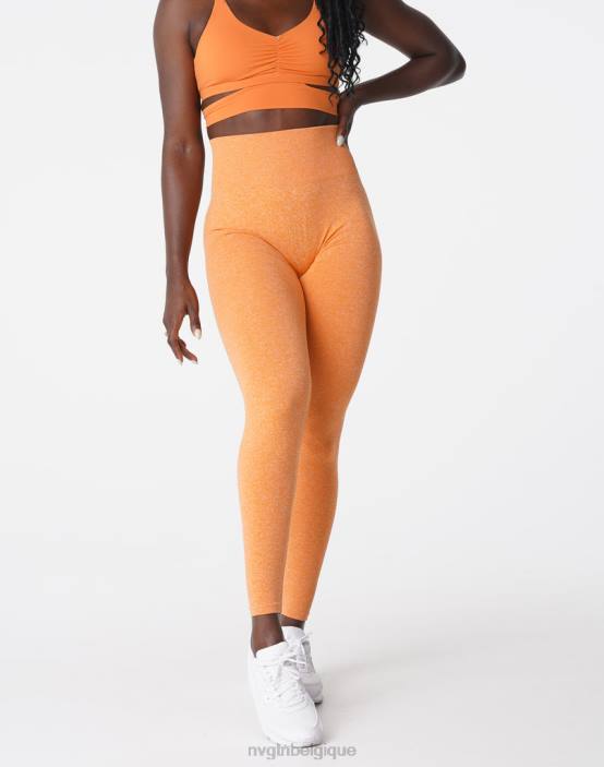0LFV645 coucher de soleil orange aptitude NVGTN femmes legging froissé sans couture