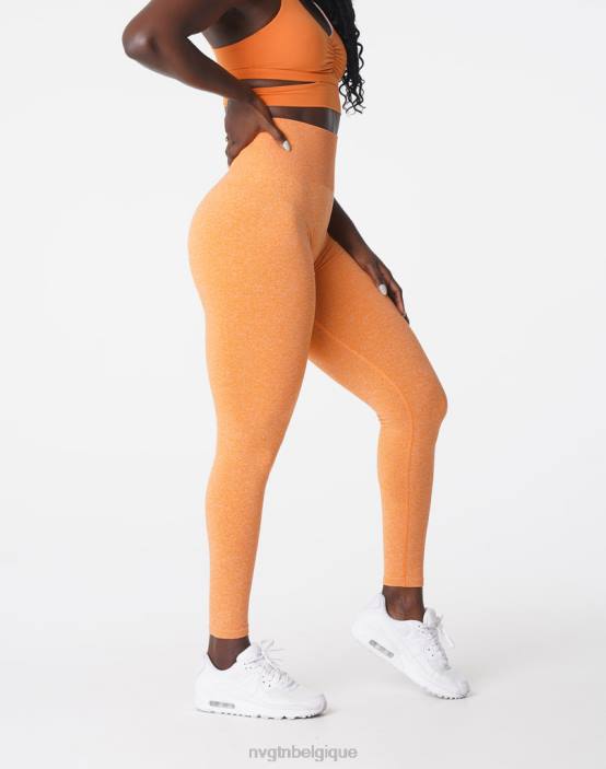 0LFV645 coucher de soleil orange aptitude NVGTN femmes legging froissé sans couture