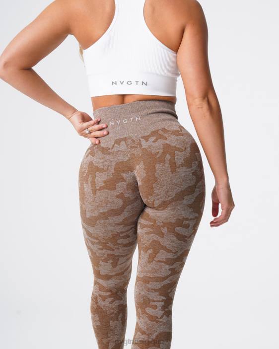 0LFV661 moka aptitude NVGTN femmes legging camouflage sans couture