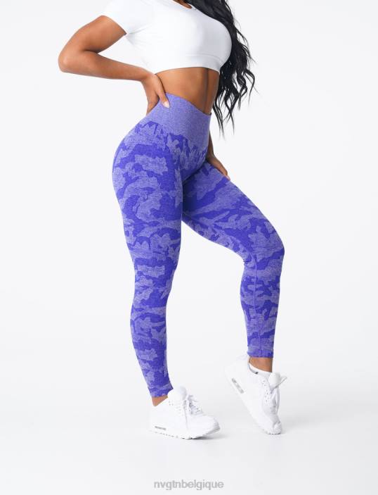 0LFV667 bleu électrique aptitude NVGTN femmes legging camouflage sans couture