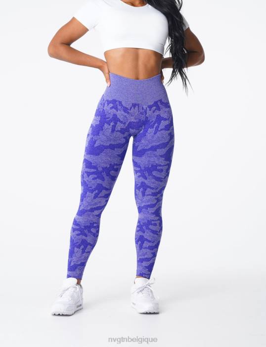 0LFV667 bleu électrique aptitude NVGTN femmes legging camouflage sans couture
