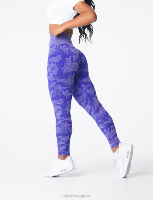 0LFV667 bleu électrique aptitude NVGTN femmes legging camouflage sans couture