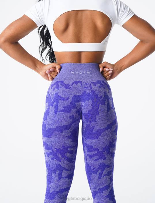 0LFV667 bleu électrique aptitude NVGTN femmes legging camouflage sans couture