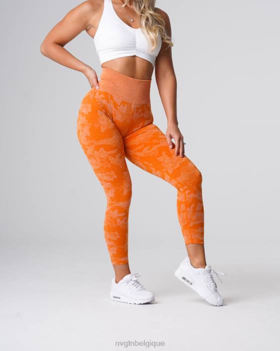 0LFV669 orange brûlée aptitude NVGTN femmes legging camouflage sans couture