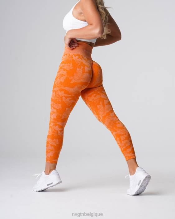0LFV669 orange brûlée aptitude NVGTN femmes legging camouflage sans couture