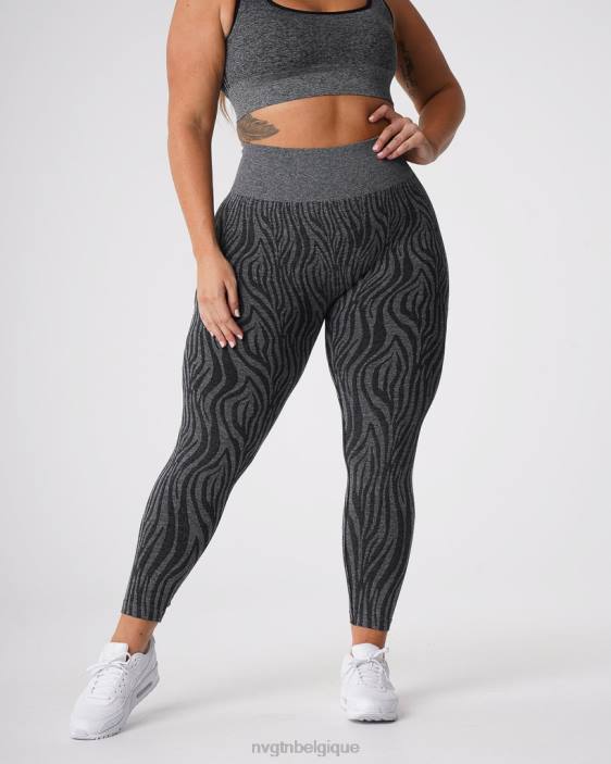 0LFV677 noir moucheté aptitude NVGTN femmes leggings sans couture zèbre