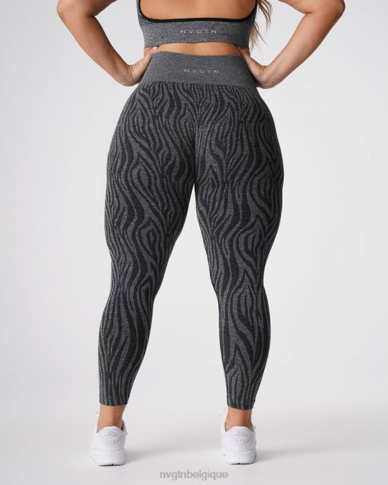 0LFV677 noir moucheté aptitude NVGTN femmes leggings sans couture zèbre