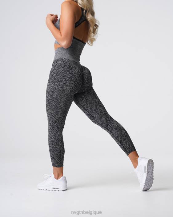 0LFV678 noir moucheté aptitude NVGTN femmes leggings sans couture en peau de serpent