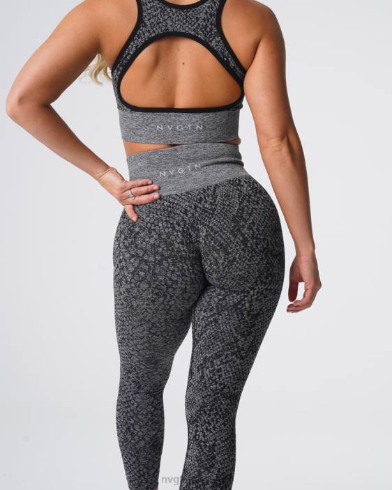 0LFV678 noir moucheté aptitude NVGTN femmes leggings sans couture en peau de serpent