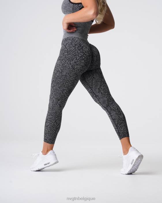 0LFV678 noir moucheté aptitude NVGTN femmes leggings sans couture en peau de serpent