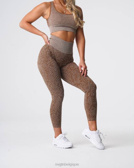 0LFV681 moka aptitude NVGTN femmes leggings sans couture en peau de serpent