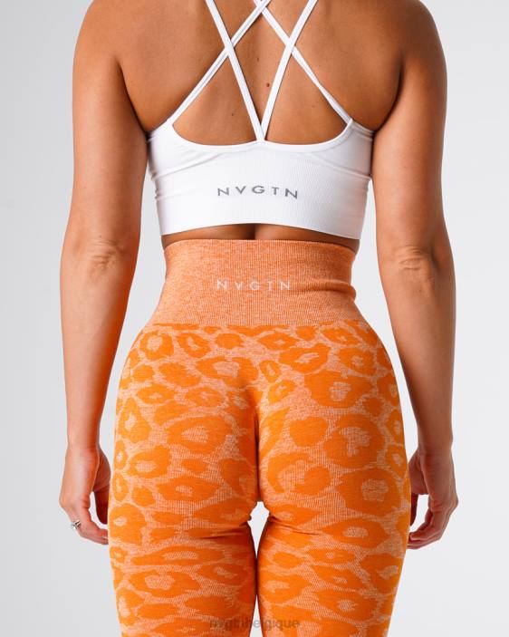 0LFV682 orange brûlée aptitude NVGTN femmes legging léopard sans couture