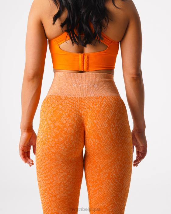 0LFV684 orange brûlée aptitude NVGTN femmes leggings sans couture en peau de serpent