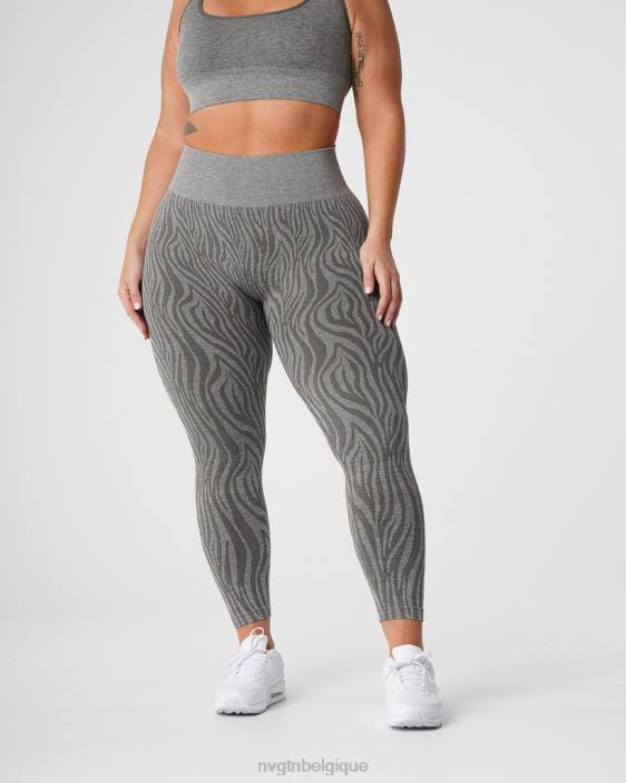 0LFV687 vert kaki aptitude NVGTN femmes leggings sans couture zèbre
