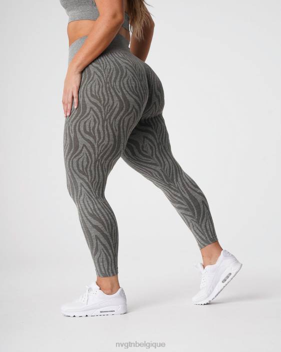 0LFV687 vert kaki aptitude NVGTN femmes leggings sans couture zèbre