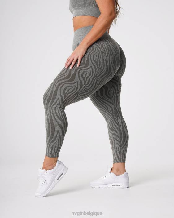 0LFV687 vert kaki aptitude NVGTN femmes leggings sans couture zèbre