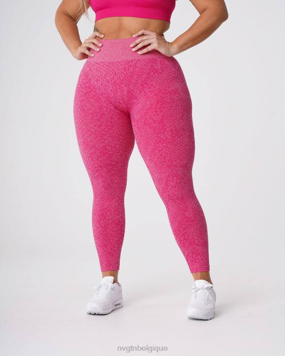 0LFV693 fuchsia aptitude NVGTN femmes leggings sans couture en peau de serpent