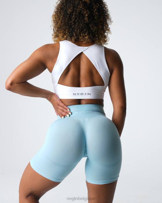 0LFV323 bleu pastel aptitude NVGTN femmes short contour sans coutures