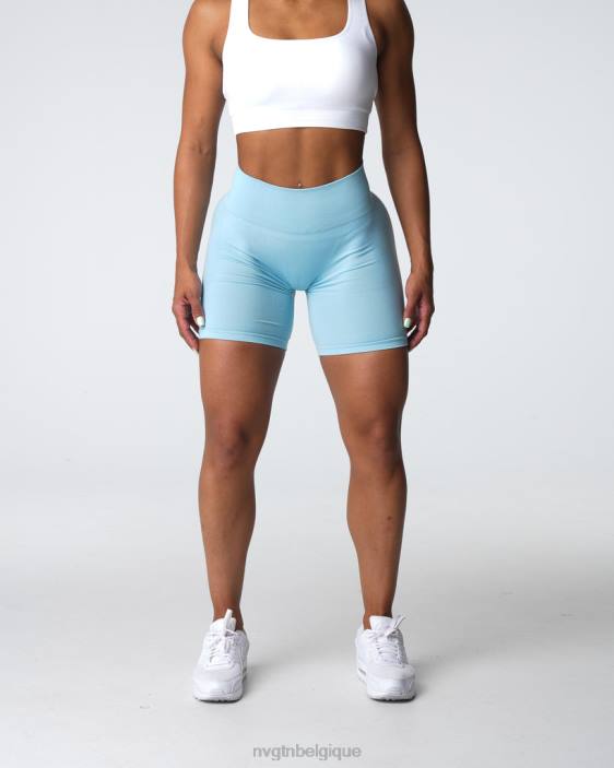 0LFV323 bleu pastel aptitude NVGTN femmes short contour sans coutures