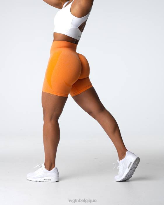 0LFV332 coucher de soleil orange aptitude NVGTN femmes short contour sans coutures