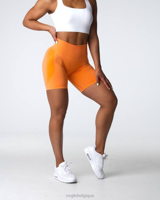 0LFV332 coucher de soleil orange aptitude NVGTN femmes short contour sans coutures