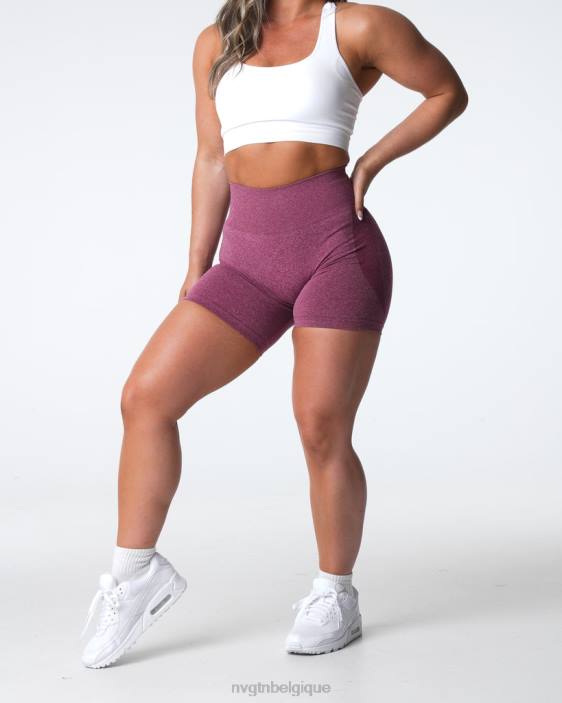 0LFV337 bordeaux aptitude NVGTN femmes short contour sans coutures