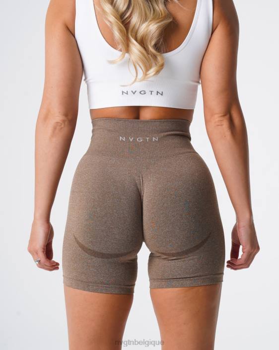 0LFV346 moka aptitude NVGTN femmes short contour sans coutures