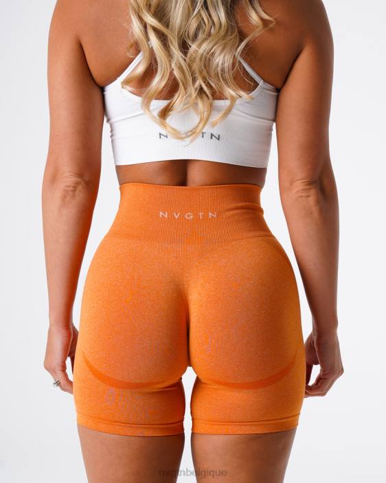 0LFV352 orange brûlée aptitude NVGTN femmes short contour sans coutures