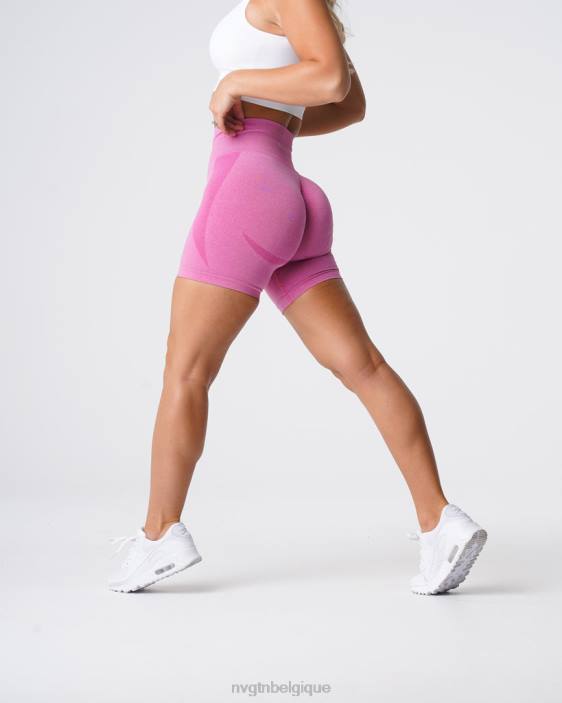 0LFV353 bubble gum rose aptitude NVGTN femmes short contour sans coutures