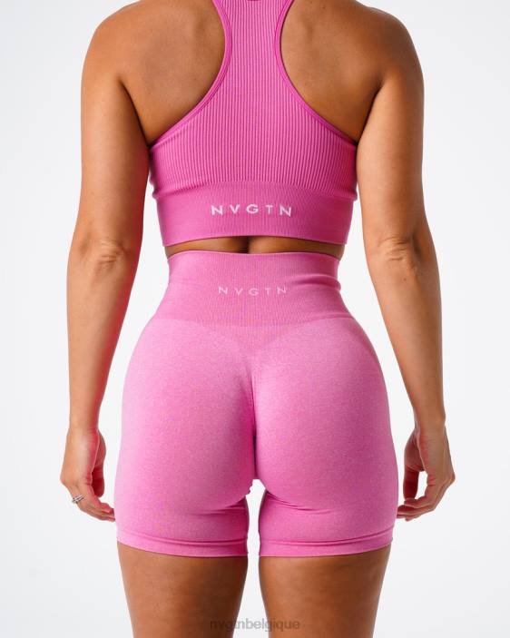 0LFV392 bubble gum rose aptitude NVGTN femmes short pro sans couture
