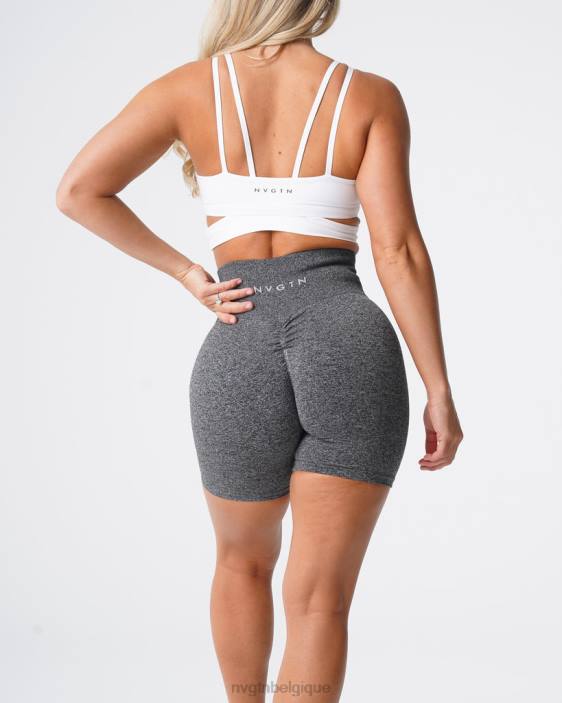 0LFV393 noir moucheté aptitude NVGTN femmes short froissé sans coutures