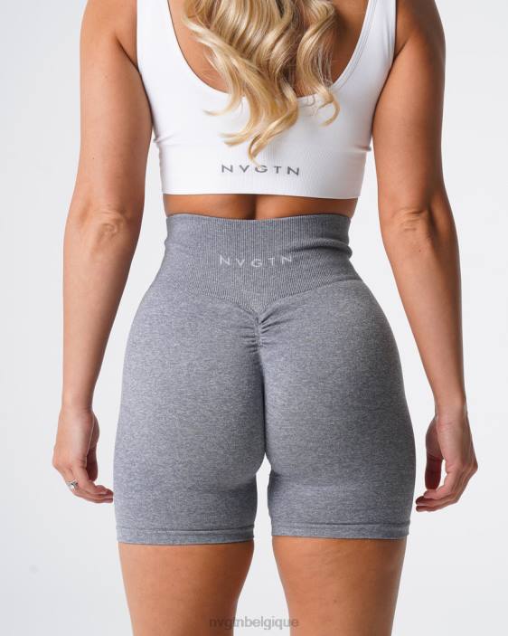 0LFV394 gris aptitude NVGTN femmes short froissé sans coutures