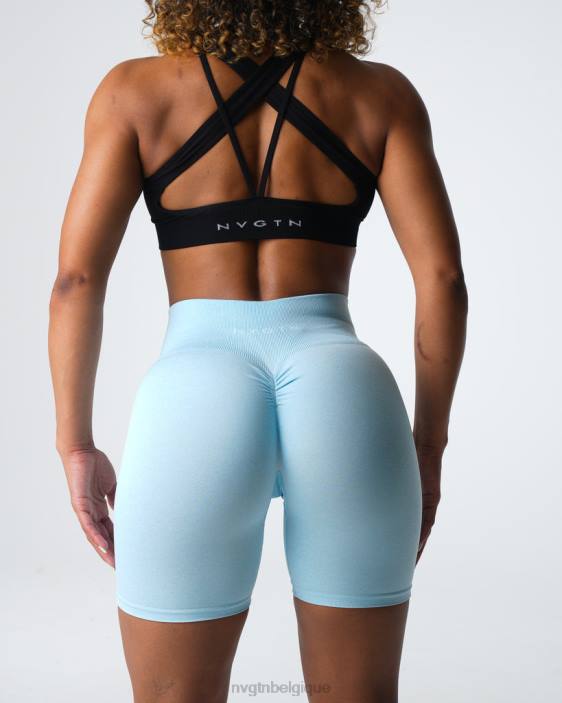 0LFV396 bleu pastel aptitude NVGTN femmes short froissé sans coutures