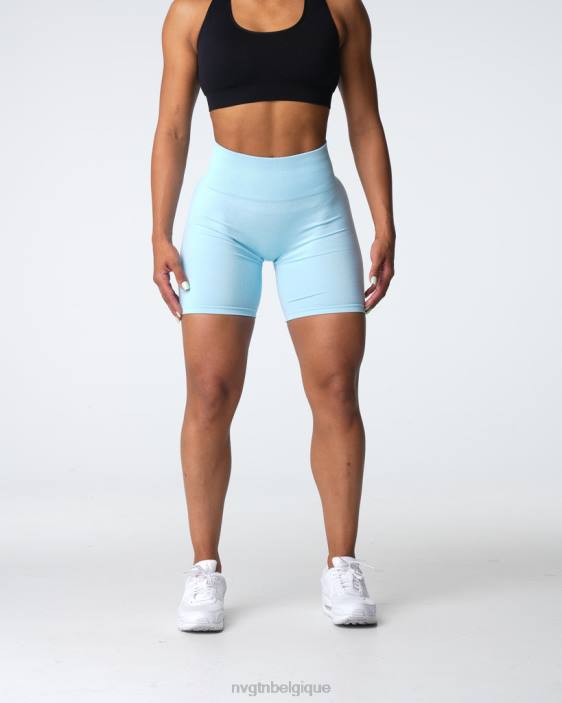 0LFV396 bleu pastel aptitude NVGTN femmes short froissé sans coutures