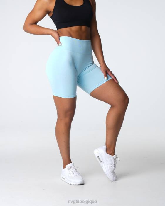 0LFV396 bleu pastel aptitude NVGTN femmes short froissé sans coutures