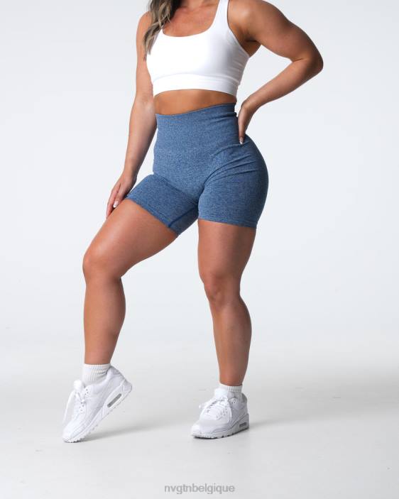 0LFV399 bleu ardoise aptitude NVGTN femmes short froissé sans coutures