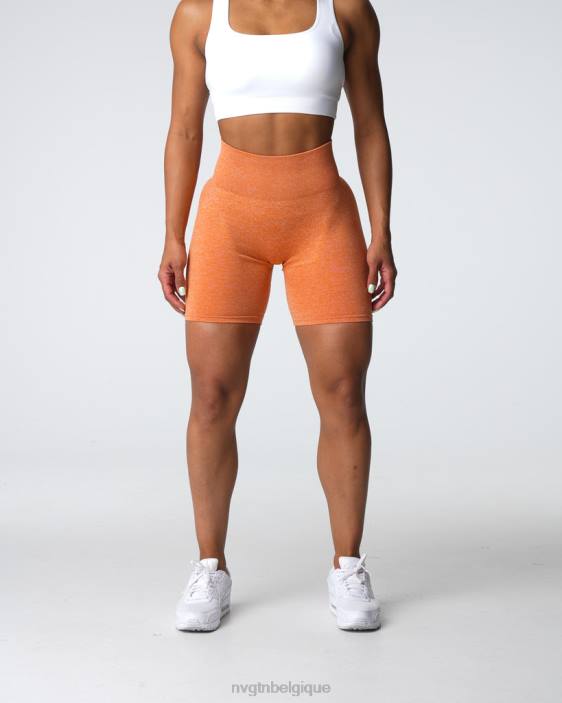 0LFV401 orange brûlée aptitude NVGTN femmes short froissé sans coutures